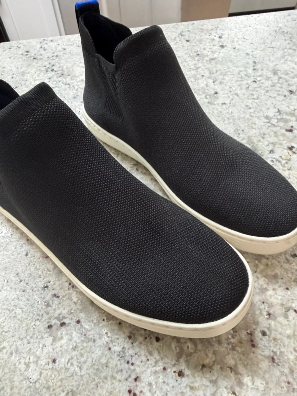Rothy's The Chelsea Boot Knit Black High Top Knit Pull On Sneaker Shoes Size 9 - Picture 3 of 9